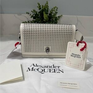 NWT Alexander McQueen White Studded Women's Bag W/ Dust Bag